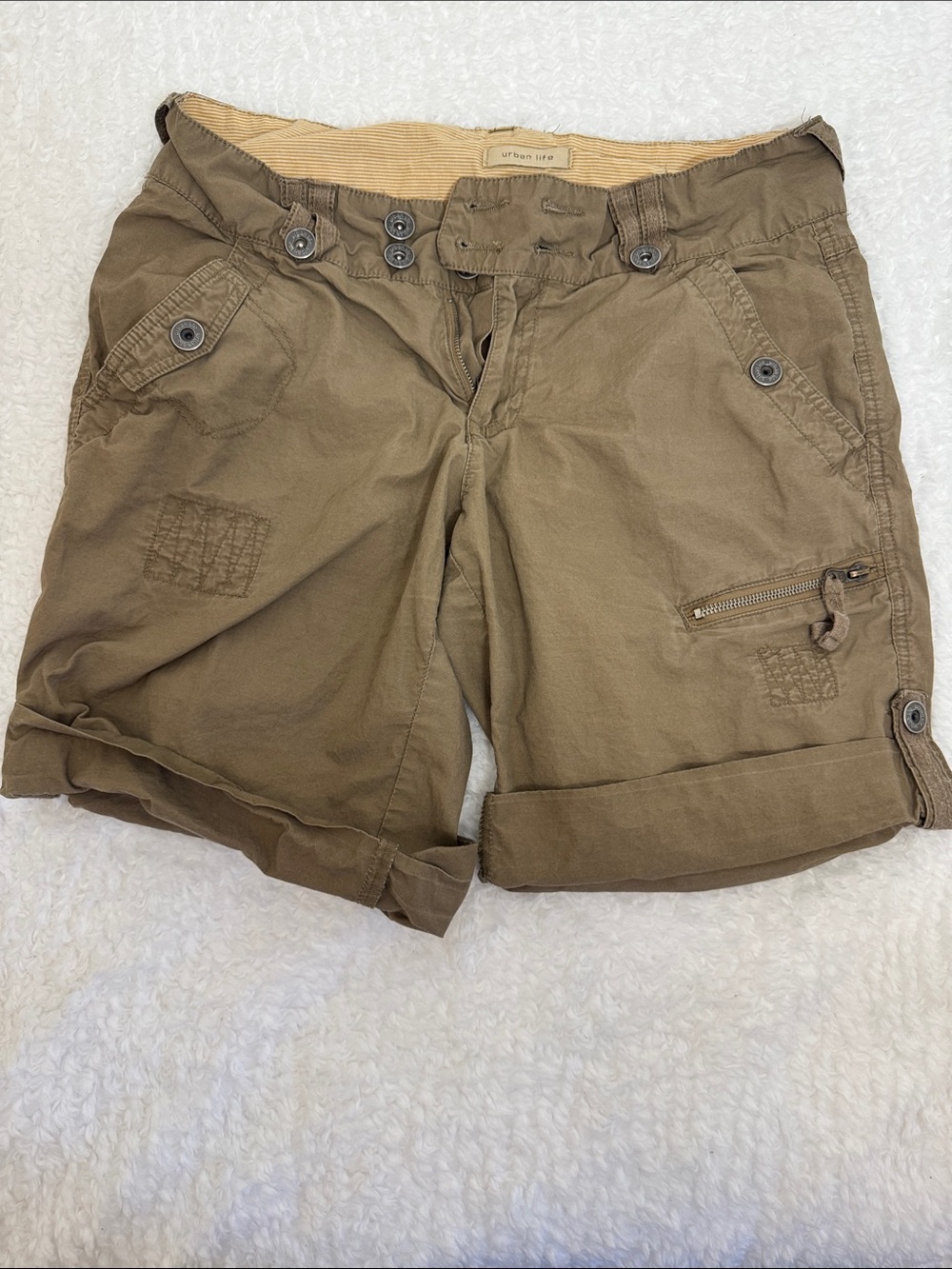 Urban Life Women's Cargo Shorts - Brown